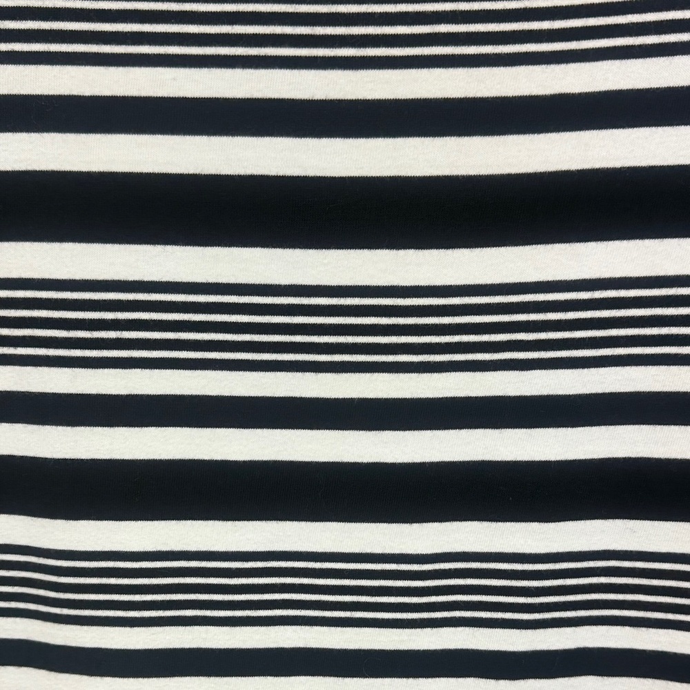 Talbots Cotton Classic Black White Striped Square Neckline 3/4 Sleeve Small Top - Picture 7 of 10